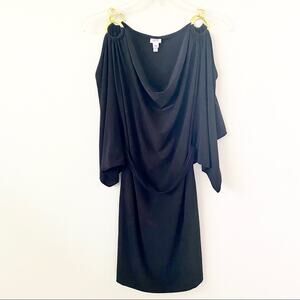 Cache Belted Mini Short Club Party Sexy Dress Chain Black Gold Womens XS